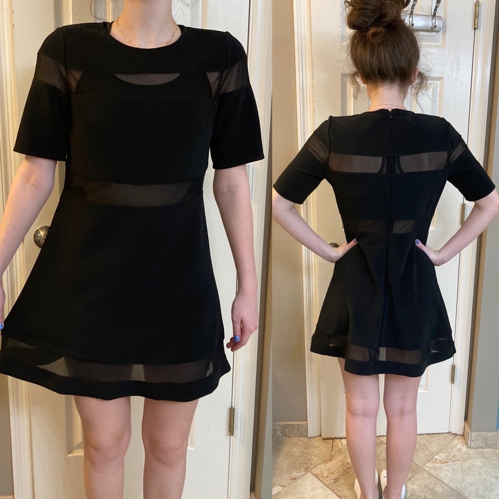 Topshop dress Black illusion Nordstrom size 10 excellent condition